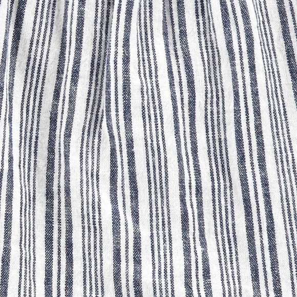 Carters Baby Girl Blue White Top Ruffle Sleeves Striped Linen Shirt Size 12M - Picture 2 of 6